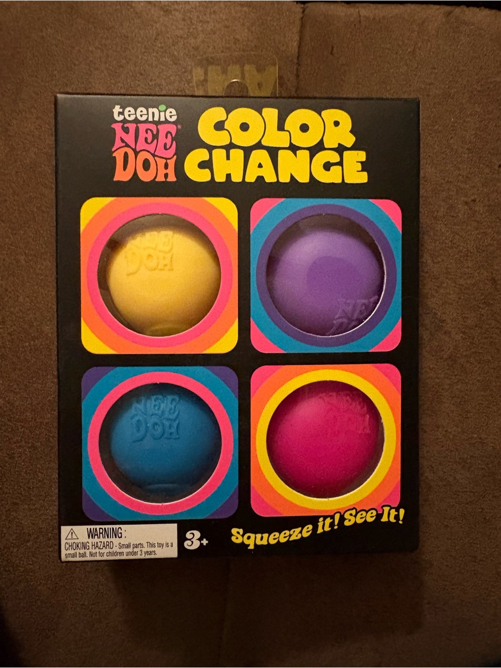teenie NEEDOH Color Change Squeeze Balls - Yellow, Purple, Blue, Pink